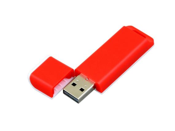 USB 2.0- флешка на 4 Гб с оригинальным двухцветным корпусом