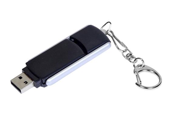 USB 2.0- флешка промо на 4 Гб с прямоугольной формы с выдвижным механизмом