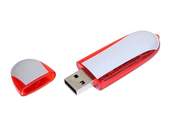 USB 2.0- флешка промо на 32 Гб овальной формы