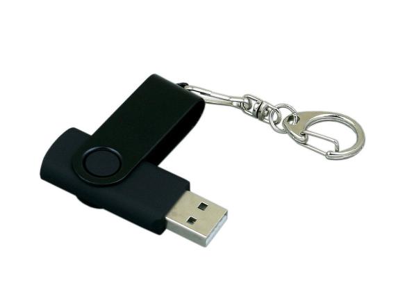 USB 2.0- флешка промо на 8 Гб с поворотным механизмом и однотонным металлическим клипом