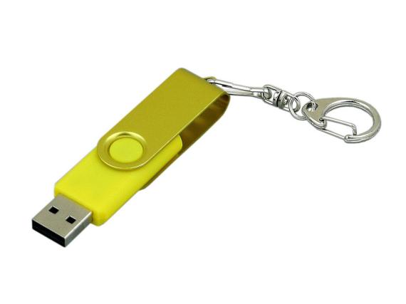 USB 2.0- флешка промо на 8 Гб с поворотным механизмом и однотонным металлическим клипом