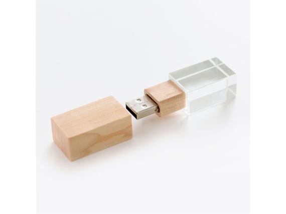 USB 2.0- флешка на 512 Мб кристалл дерево