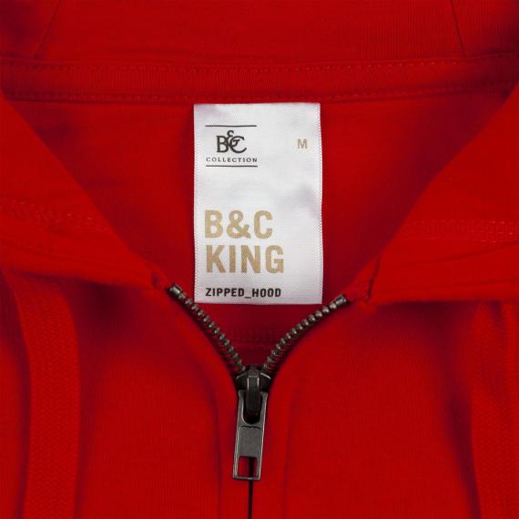 Толстовка с капюшоном на молнии унисекс King, темно-серая, размер XL