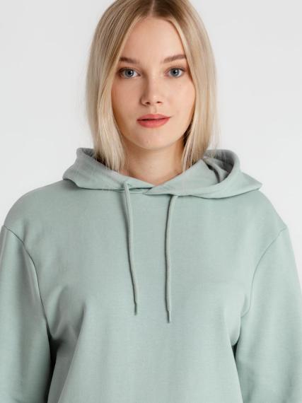 Толстовка с капюшоном унисекс Hoodie, серо-зеленая, размер XL