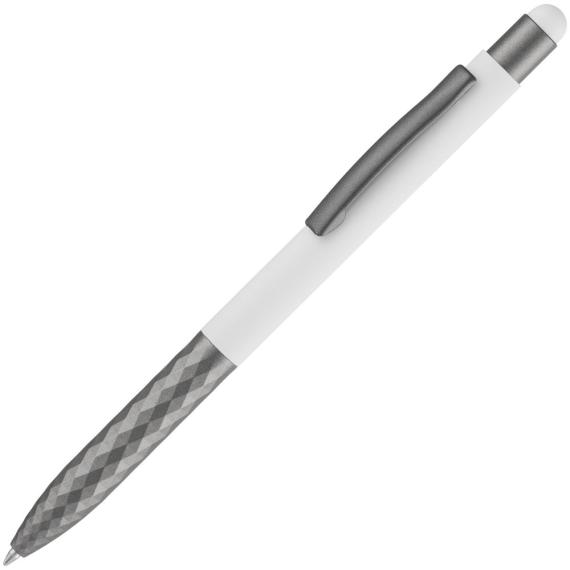 Ручка шариковая со стилусом Digit Soft Touch, белая
