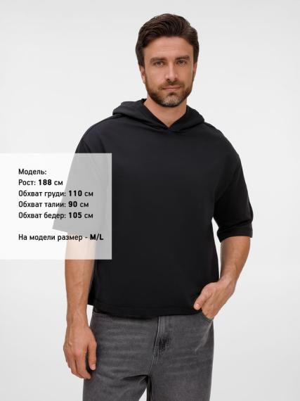 Футболка оверсай унисекс с капюшоном Neofit, черная, размер XL/XXL