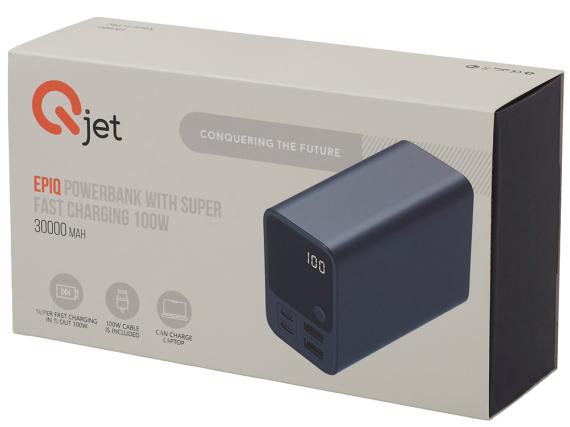 Внешний аккумулятор для ноутбуков «EpIQ», 100 Вт, 30000 mAh