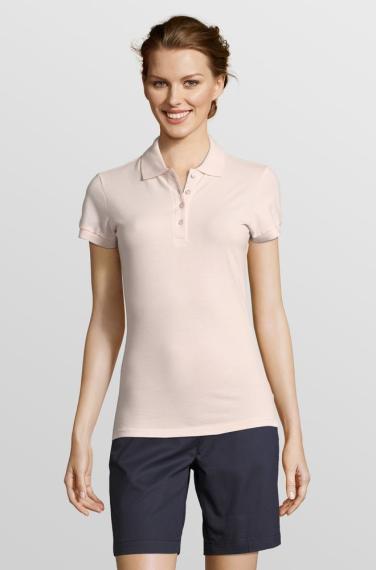Рубашка поло женская People 210 нежно-розовая, размер XXL
