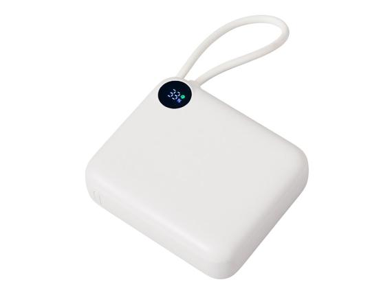 Внешний аккумулятор со встроенным кабелем «Liri», QC/PD, 10000 мАч