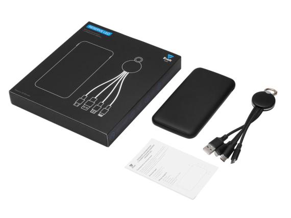 Набор из внешнего аккумулятора и универсального кабеля с подсветкой лого «Reserve LED», 10000mAh