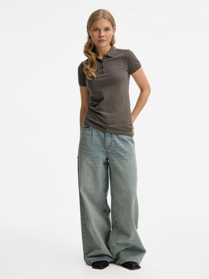 Рубашка поло женская Brandy Women темно-серый с белым, размер XXL