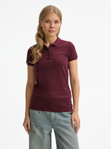 Рубашка поло женская Brandy Women, бордовая с белым, размер XS