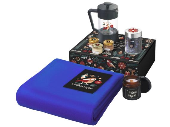 Подарочный набор «Re:Moments» с пледом, френчпрессом и медом