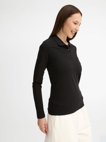 Рубашка поло женская с длинным рукавом Perfect LSL Women черная, размер XL