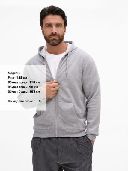 Толстовка унисекс Stone серый меланж, размер XXL