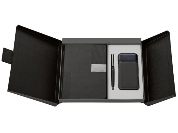 Подарочный набор «Tesla» с блокнотом А5, ручкой и пауэрбенком на 10 000 mAh