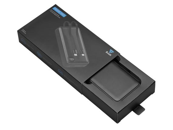 Внешний аккумулятор со встроенными кабелями «Фрэйм Про», быстрая зарядка, 20000мач