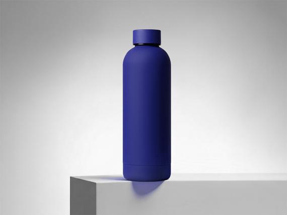 Вакуумная термобутылка с медной изоляцией «Cask», soft-touch, тубус, 500 мл