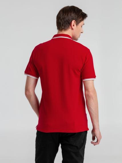 Рубашка поло мужская с контрастной отделкой Practice 270, красный/белый, размер L