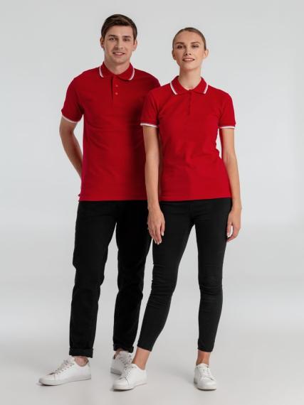 Рубашка поло мужская с контрастной отделкой Practice 270, красный/белый, размер XL