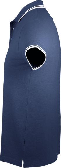 Рубашка поло женская Pasadena Women 200 с контрастной отделкой темно-синяя с белым, размер S