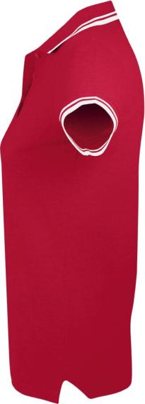 Рубашка поло женская Pasadena Women 200 с контрастной отделкой красная с белым, размер M