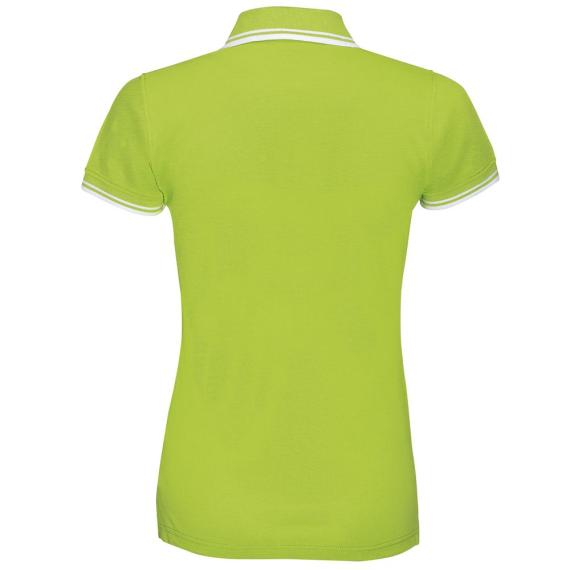 Рубашка поло женская Pasadena Women 200 с контрастной отделкой, зеленый лайм/белый, размер XL