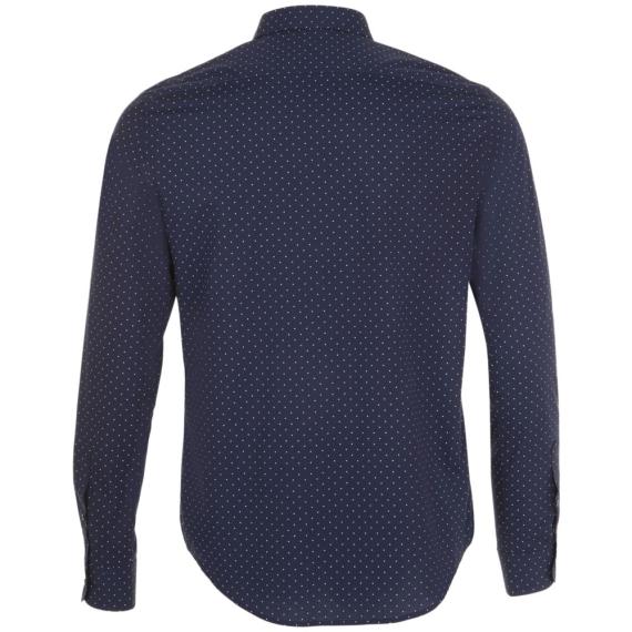 Рубашка мужская Becker Men, темно-синяя с белым, размер XL